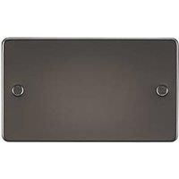KnightsBridge Flat Plate 2G blanking plate - gunmetal