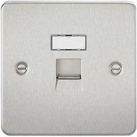 KnightsBridge RJ45 Network Outlet Flat Plate - Brushed Chrome