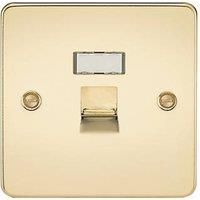 KnightsBridge Flat Plate RJ45 network outlet - polished brass