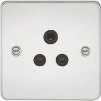 KnightsBridge Flat Plate 5A unswitched socket - polished chrome with black insert