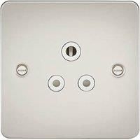 KnightsBridge Flat Plate 5A unswitched socket - pearl with white insert