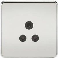 Knightsbridge SFAV5APC Screwless 5A Unswitched Socket-Polished Chrome with Black Insert