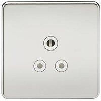 Knightsbridge SF5APCW Screwless 5A Unswitched Socket-Polished Chrome with White Insert