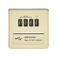 Knightsbridge Screwless Flatplate light switches & sockets POLISHED BRASS range