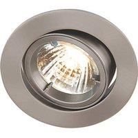 KnightsBridge IP20 230V GU10 Brushed Chrome Recessed Tilt Twist & Lock Downlight