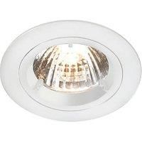 Knightsbridge IP20 230V/12V GU10/MR16 White Recessed Fixed Twist & Lock Downlight, Aluminium