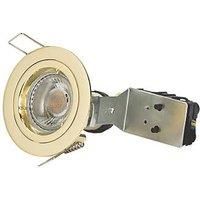 Knightsbridge IP20 230V/12V GU10/MR16 Brass Recessed Fixed Twist & Lock Downlight, Aluminium