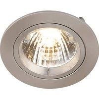 KnightsBridge IP20 230V GU10 Brushed Chrome Recessed Fixed Twist & Lock Downlight