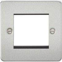 Knightsbridge FP2GBC Flat Plate Modular Faceplate, Brushed Chrome, 2G