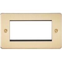 KNIGHTSBRIDGE FP4GBB Flat Plate 4G Modular faceplate-Brushed Brass