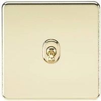 KnightsBridge Screwless 10AX 1G 2-Way Toggle Switch - Polished Brass