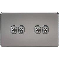 Knightsbridge Screwless 10A 4G 2-Way Toggle Switch - Black Nickel