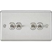 KnightsBridge 10AX 4G 2 Way Toggle Switch - Rounded Brushed Chrome Finish