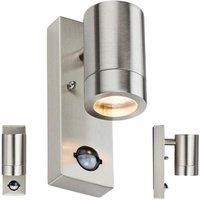 Knightsbridge 230V IP44 GU10 Stainless Steel Wall Light with Pir