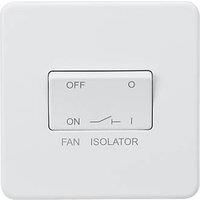 Knightsbridge SF1100MW Screwless 10A 3 Pole Fan Isolator Switch-Matt White, 230 V