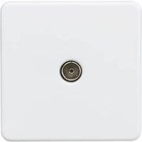 KnightsBridge Screwless 1G TV outlet (non-isolated) - Matt white