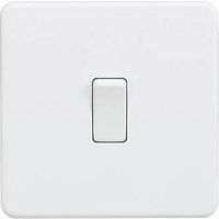 KnightsBridge Screwless 10AX 1G 2-Way Switch - Matt White