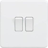 Knightsbridge SF3000MW Screwless 10A 2G 2 Way Switch-Matt White