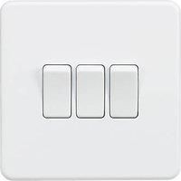 Knightsbridge SF4000MW Screwless 10A 3G 2 Way Switch-Matt White