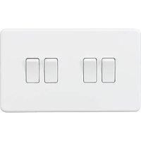 Knightsbridge SF4100MW Screwless 10A 4G 2 Way Switch-Matt White