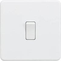 KnightsBridge Screwless 20A 1G DP Switch - Matt White