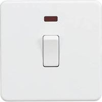 KnightsBridge Screwless 20A 1G DP Switch with Neon - Matt White