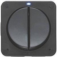 KnightsBridge IP66 SP 2 Way Switch - Black - 2G