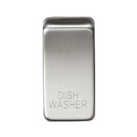 KnightsBridge Switch cover "marked DISHWASHER" - brushed chrome
