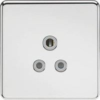 KnightsBridge Screwless 5A Unswitched Socket - Polished Chrome with Grey Insert