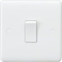Knightsbridge CU1000 Curved Edge 10 A 1 Gang 1 Way Switch, 230 V, White