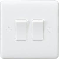 Knightsbridge CU3000 Curved Edge 10 A 2 Gang 2 Way Switch, 230 V, White