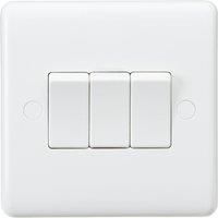 Knightsbridge CU4000 Curved Edge 10 A 3 Gang 2 Way Switch, White