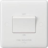Knightsbridge CU1100 Curved Edge 10 A 3 Pole Fan Isolator Switch, White