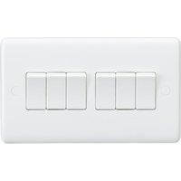 Knightsbridge CU4200 Curved Edge 10 A 6 Gang 2 Way Switch, White