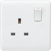 Knightsbridge CU7000 Curved Edge 13 A 1 Gang DP Switched Socket, White