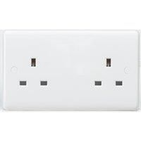 White Curved Edge Wiring Accessories 13A 2G Unswitched Socket CU9000U