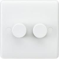 Knightsbridge CU2162 Curved Edge 2 Gang Dimmer, White