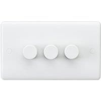 Knightsbridge CU2163 Curved Edge 3 Gang Dimmer, White