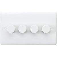 Knightsbridge CU2164 Curved Edge 4 Gang Dimmer, White
