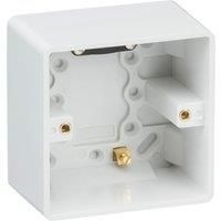 KnightsBridge Curved Edge Single 47mm Pattress Box with Earth Terminal and Cable Strain Relief