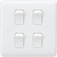 Knightsbridge CU4101 Curved Edge 10 A 4 Gang 2 Way Switch, White