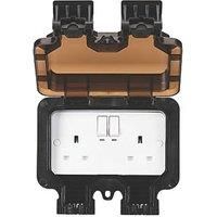 OUTDOOR WEATHERPROOF SOCKET SWITCHED PLUG IP66 13A SINGLE OR DOUBLE GANG DP