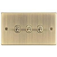 KNIGHTSBRIDGE ANTIQUE BRASS SQUARE EDGE Switches & Sockets BLACK Insert + USB