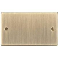 KNIGHTSBRIDGE ANTIQUE BRASS SQUARE EDGE Switches & Sockets BLACK Insert + USB