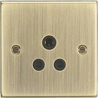 Knightsbridge CS5AAB Square Edge Antique Brass Finish with Insert 5A Unswitched Socket, 230 V