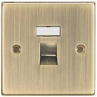Knightsbridge CS45AB RJ45 Network Outlet - Square Edge Antique Brass