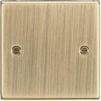 Knightsbridge CS85AB Square Edge Antique Brass 1G Blanking Plate, 230 V