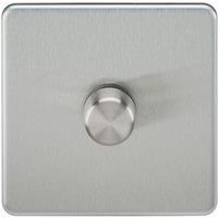 KnightsBridge Screwless 1G 2-way 10-200W (5-150W LED) trailing edge dimmer - Brushed Chrome