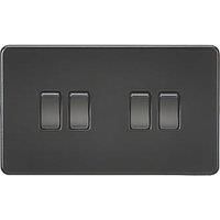 KnightsBridge Screwless 10AX 4G 2-Way Switch - Matt Black