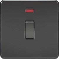 Knightsbridge SF8341NMBB Screwless 20A 1G DP Switch with Neon, 230 V, Matt Black